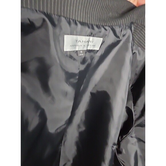 Tahari Arthur Levine skirt suit 'Anna' Sz 18 Black White Strip3 Dbl Breast NWT - Picture 9 of 16